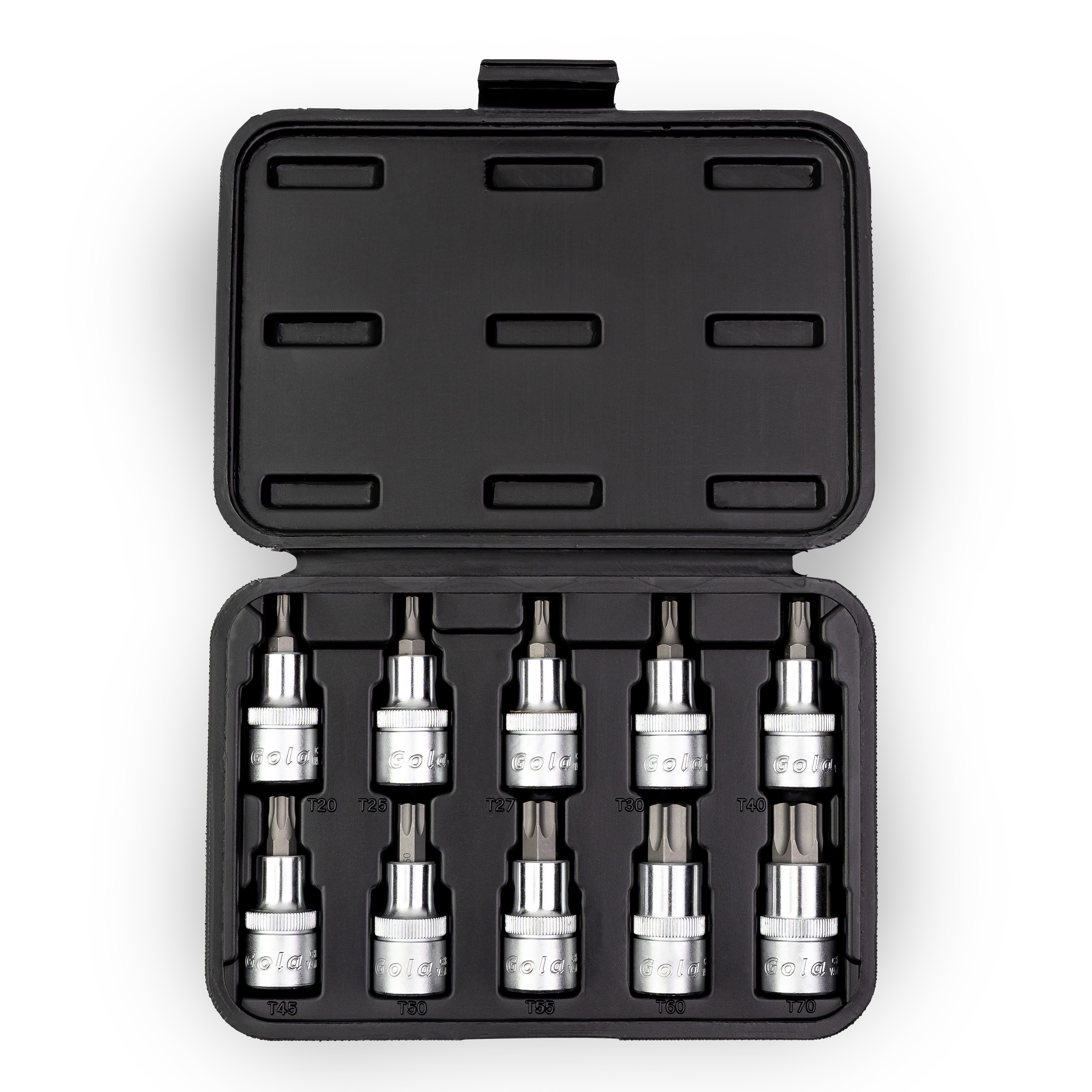 GOLA sada zástrčných hlavic TORX 1/2", 10 dílů